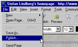 Communicator publish menu