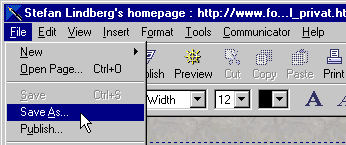 Save As menu selection